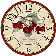 cherries-country kitchen clock