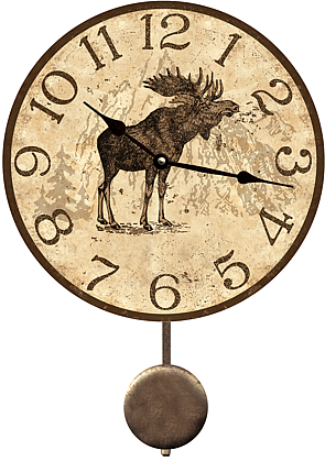 rustic_moose_lodge_decor_wall_clock