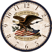 Primitive Home Decor-Patriotic Eagle Clock